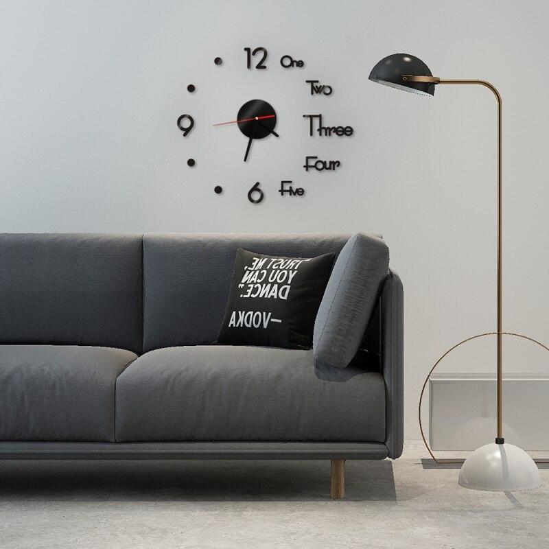 Moderne 3D Diy Muursticker Klok Romeinse Cijfers Spiegel Home Decor Muurschildering Decals Adhesive Wall Clock Voor Woonkamer Decor