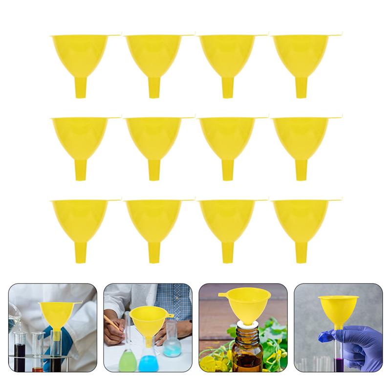 12pcs Laboratory Filling Funnels 60mm Plastic Funnel Triangle Funnel Supplies Large Mouth Funnel For Laboratory