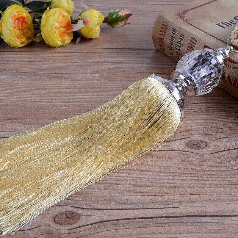 2 Pcs Curtain Buckle Holdbacks Rope Tie Backs Tassel Beaded Tiebacks Crystal Ball Decor Beaded Tiebacks Home Decor: B