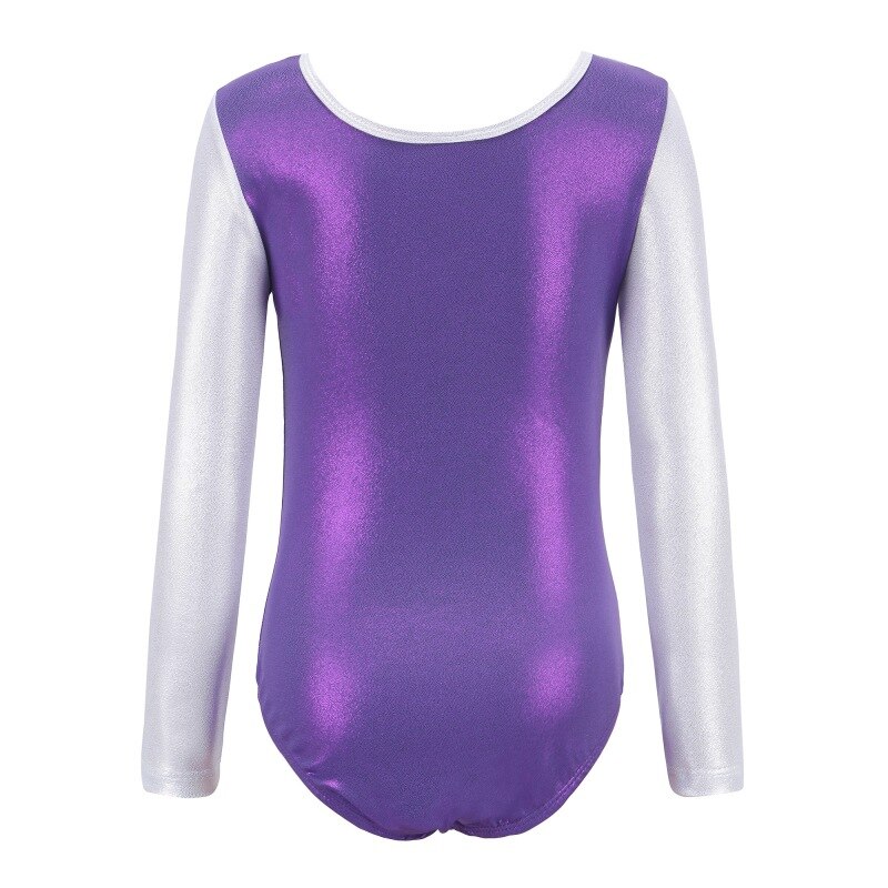 Long Sleeve Dance Leotards Striped Costumes Gymnastic Leotards Kids Gymnastics Dancesuit Girls Dance Ballet suits 5-12Y