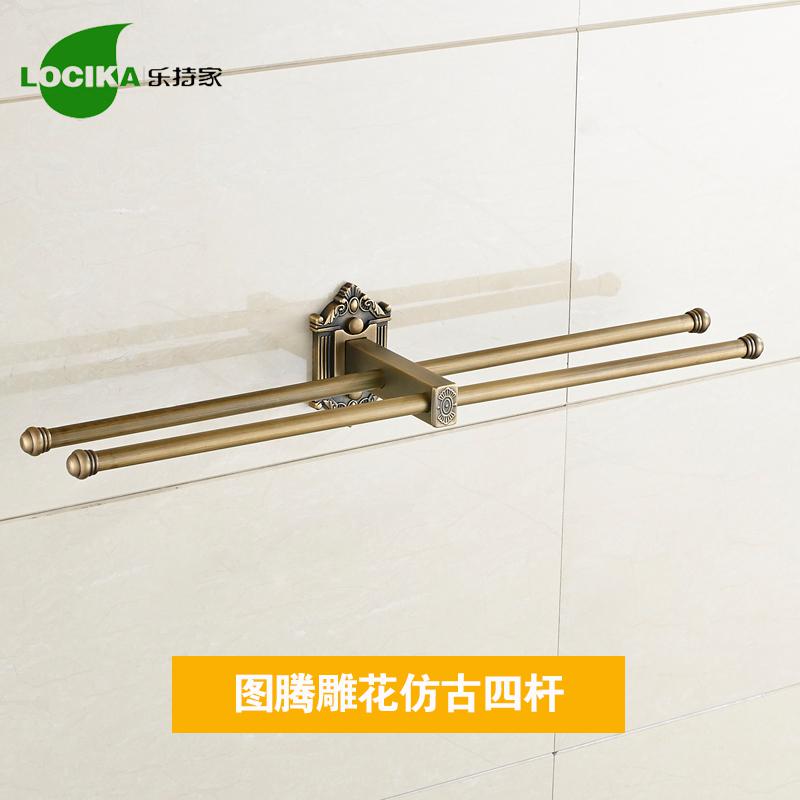 Vintage Bronze Bathroom Accessories European Brushed Solid Brass Bathroom Hardware Set Wall Mounted Carved Bathroom Products: towel bar 4
