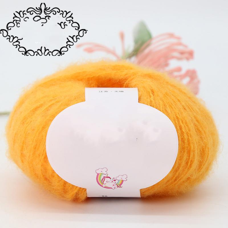 Hilo de Mohair, hilo de bola, hilo fino, suéter para bebés y niños, bufanda, chal, cableado, ganchillo, bolsa de Material tejido DIY: Oro
