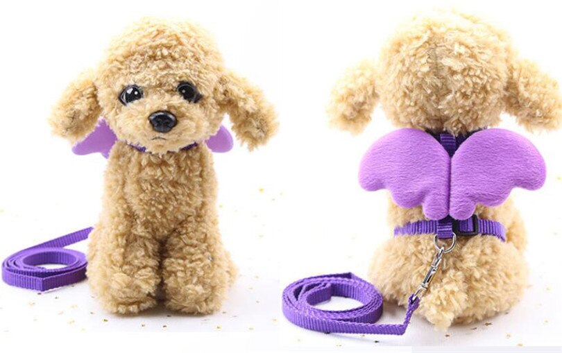 Harnais collier de harnais pour chien | Joli harnais et laisse pour animaux domestiques, ensemble pour chiot chat de plein air, pour chien Chihuahua Pug bouledogue: purple Dog Leash / S
