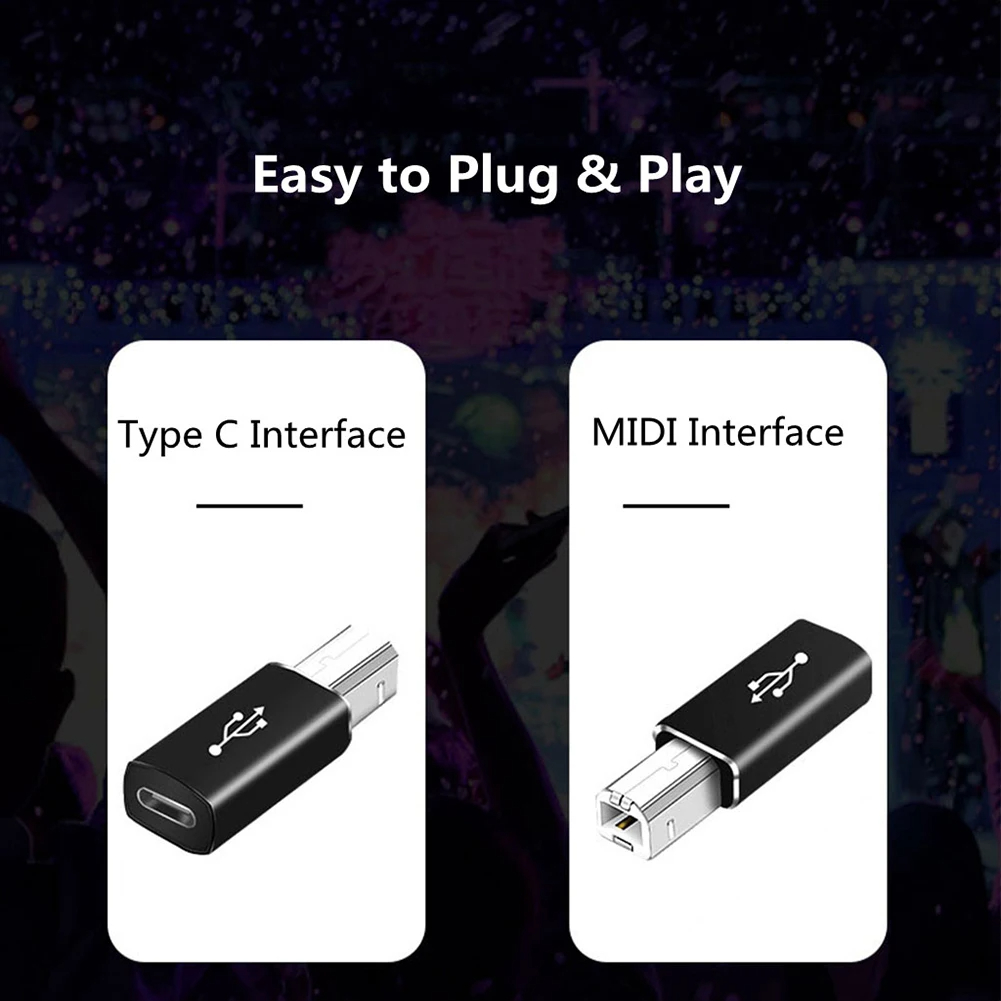 NNBILI Adapter USB B męski na USB typu C żeński do skanera Konwerter USB do drukarki Kontroler MIDI Klawiatura