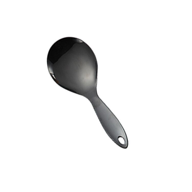 1pc Black Cooking Utensils Cooking Spoon Shovel Kit Continental Home Kitchen Big Spatula Colander Spoon Whitefly Kitchenware Set: rice spoon