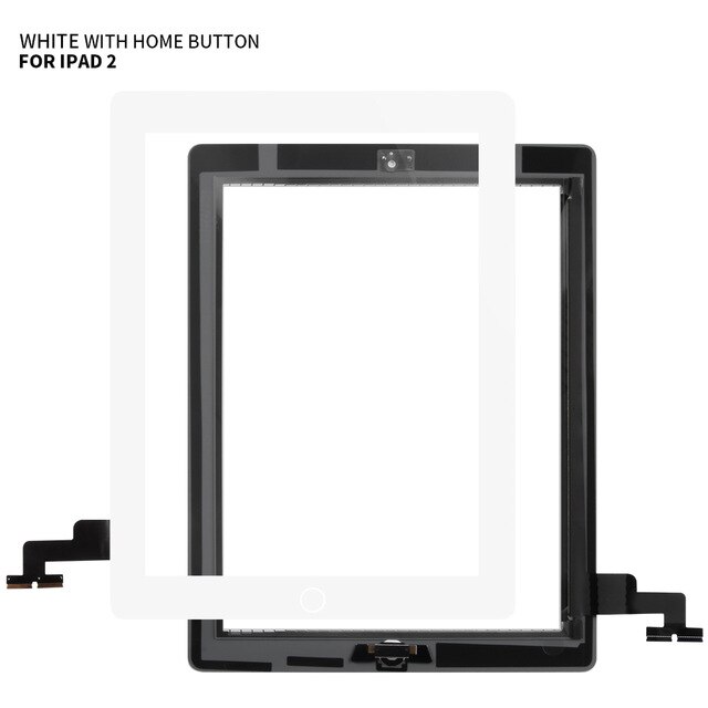 9.7 "Voor Ipad 2 IPad2 2nd A1395 A1396 A1397 Originele Lcd-scherm Touch Screen Digitizer Vergadering Voor Glas vervanging: white with butten