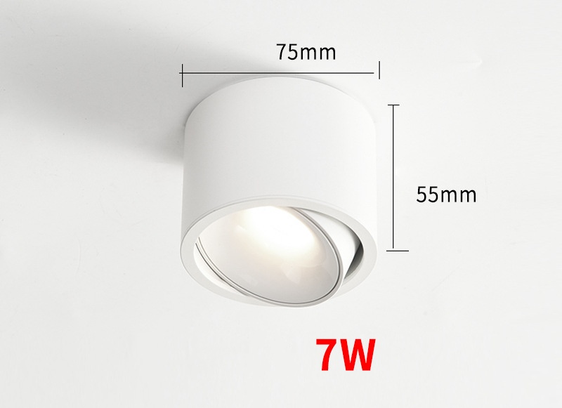 ledet justerbar vinkel liten bakke hjem stue innendørs ultratynn tak downlight antirefleks dimbar 7w 12w ledet søkelyset: Blå / Svart
