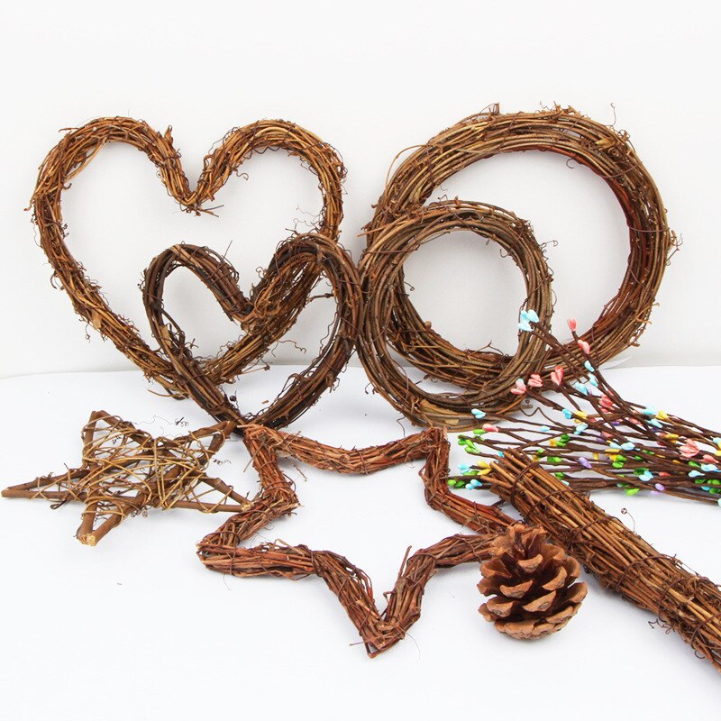 Kerst Bruiloft Rotan Diy Ambachtelijke Projecten Natuurlijke Takje Grapevine Hartvormige Krans Opknoping Rotan Feestelijke Raam Deur Decor