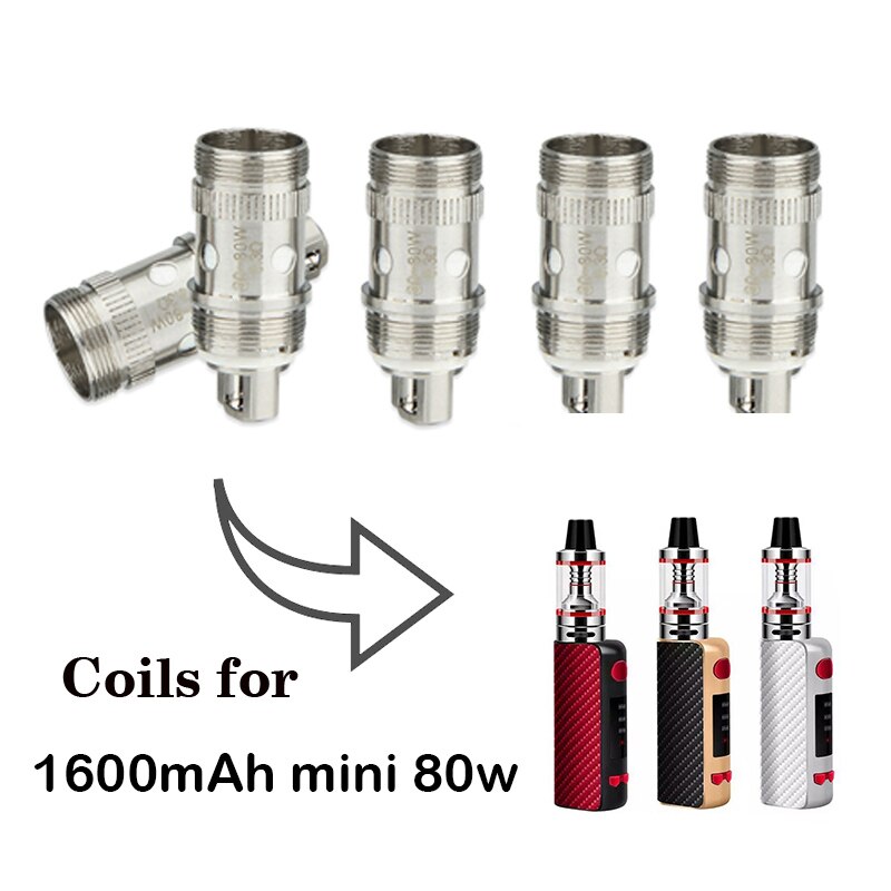 5 個交換コイル 50 ワット 60 ワット 80 ワット 100 ワット 150 ワットボックス mod 0.5/0.3ohm 抵抗電子タバココア吸うキット気化器: 1600mAh mini 80w