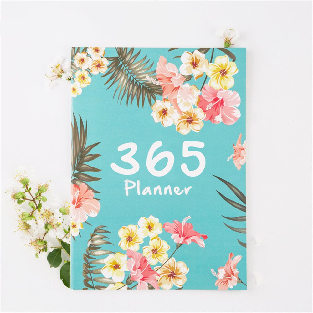 365 Days Flowers A4 Notebook Agenda Schedule Organizer Daily Weekly Monthly Planner Diary Notepad Kawaii Korean Stationery