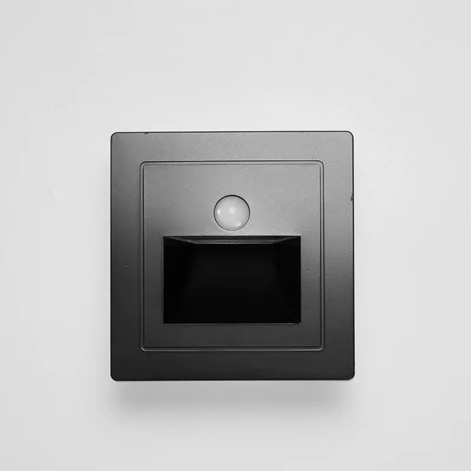 Infrarød bevegelsessensor nattlys innendørs utendørs trappetrinn vegglampe 3w innfelt ledet trinnlys trappesoveromsdekorasjon: 11-15w / Svart