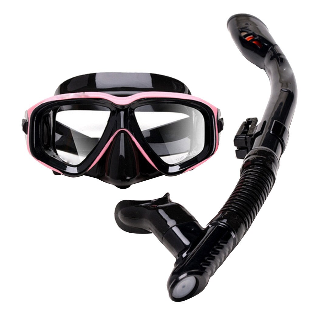 Scuba Diving Mask And Snorkels Anti-fog Goggles Glasses Diving Swimming Easy Breath Tube Set Swim Eyewear #4: Pink