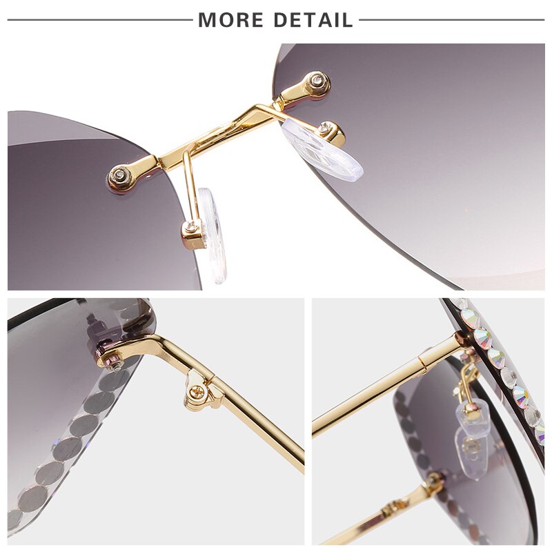 Polygon zonnebrillen trend diamant montuurloos vrouw persoonlijkheid oceaan stuk gradiënt kleur bril persoonlijkheid wild