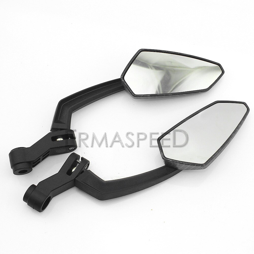 Motorcycle Rear View Mirrors Universal Carbon Fiber Look Housing Handlebar Side Mirror Black for Ducati Aprilia Piaggio Scooter