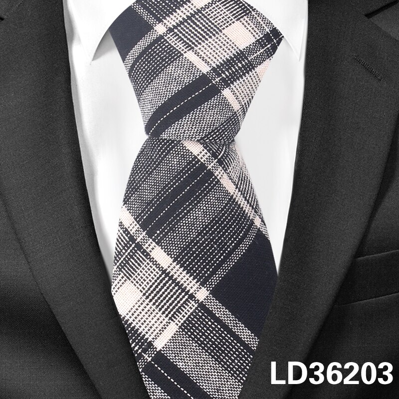 Bomulds plaid slips halsslips til jakkesæt tyndt slips til mænd kvinder mand slips gravatas til bryllupsvirksomhed: Ld36203