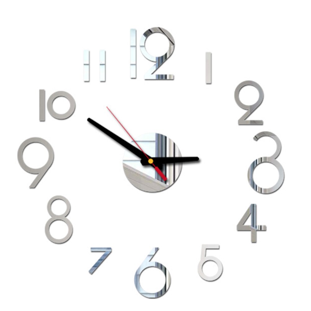 Silent Simple Full Digital For Home Large Decorative Modern DIY Wall Clock Acrylic Mirror Convenient Bedroom