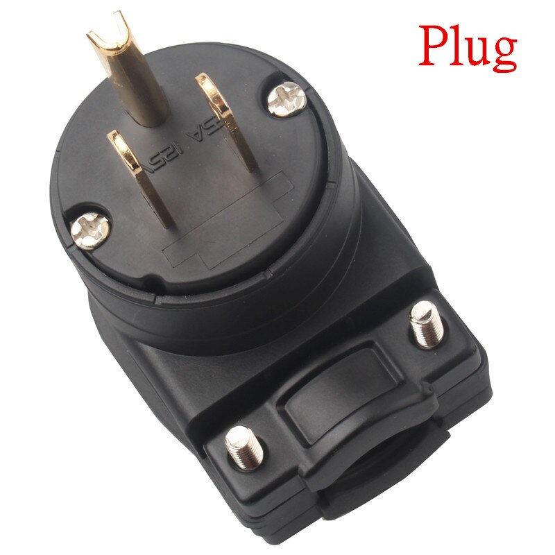 HiFi Audio Adapter Gold Plated L-shaped Power Plug Copper IEC Connector EU &amp; US &amp; AU Version: 1Pcs US Plug
