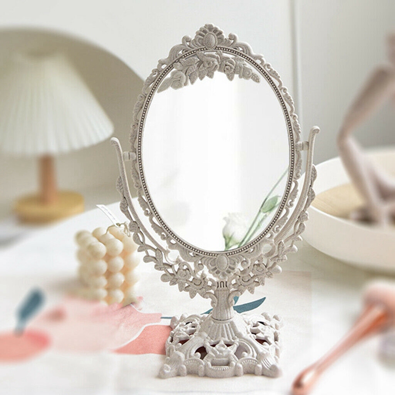 Desktop Mirror Vanity 360° Swivel Cosmetic Makeup Mirror with Stand Mirror