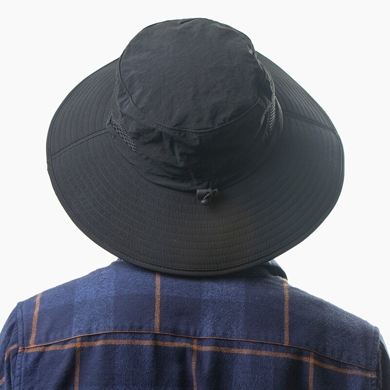 UPF 50+ Summer Wide Brim Bucket Hat Waterproof Breathable Packable Men Women Sun Hat Fishing Safari Boonie Hat Beach Panama Hat