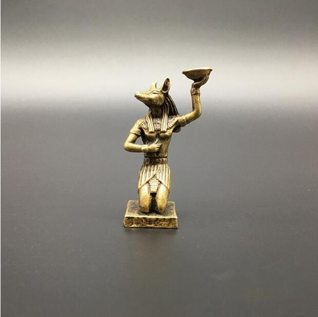 Kobber statue samling kinesisk messing udskåret anubis, en gammel egyptisk hundehovedet mand røgelse indsætte udsøgte små statuer