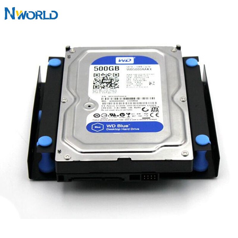 3,5-Zoll-Stoßdämpferhalterung für Festplatten mit Befestigungsschrauben für PC-Gehäuse 3,5 HDD auf 5,25 DVD ROM Bay Montageadapter