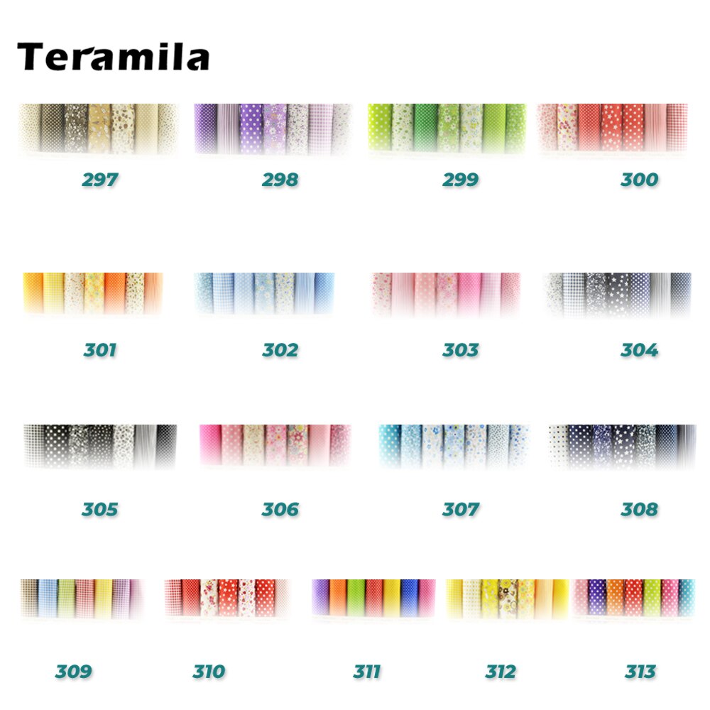 Teramila 7 Uds 40x50cm DIY Patchwork tela de algodón telas de tejidos acolchados de costura coser tela mantel hecho a mano