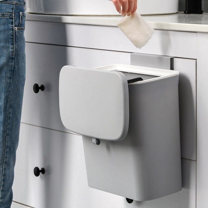 Kitchen Trash Can,Waste Bin/Garbage Cans/Recycle Rubbish Bin For Kitchen,Dustbin Garbage Bin/Trash Bin,7L