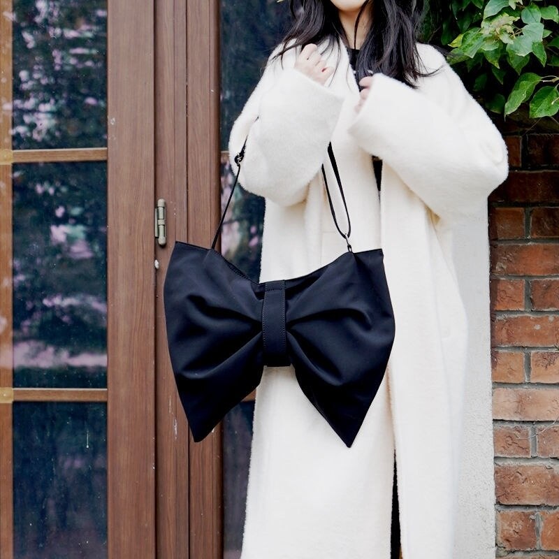 Boog Vrouwen Canvas Handtassen Grote Schoudertassen Crossbody Tassen Dames Tote Vrouwelijke Toevallige Zwarte Rode Handtas Bolsa Feminina