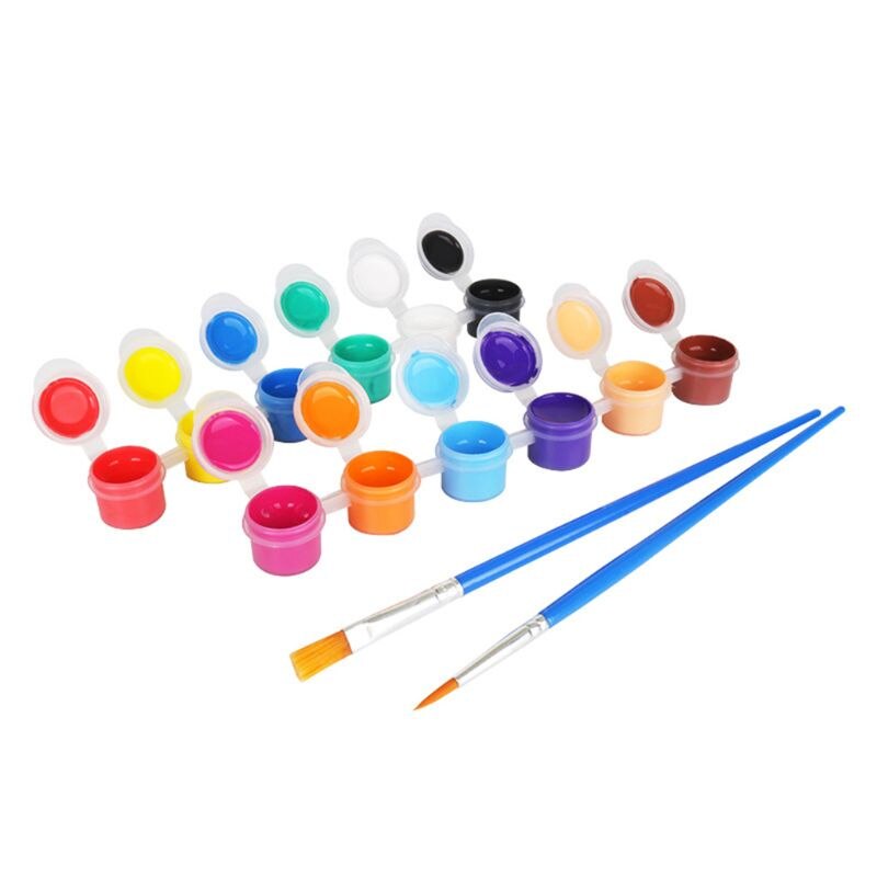 2ml 12 pulserende farver, vaskbar gouache-maling til skolefingermaling til børn