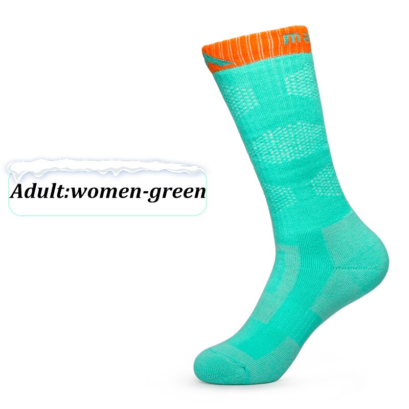 1 paio di calzini da sci termici invernali uomo donna bambini calzini colorati per scaldapiedi da sci calzini sportivi per famiglie resistenti all&#39;usura: Women Green EU35-40