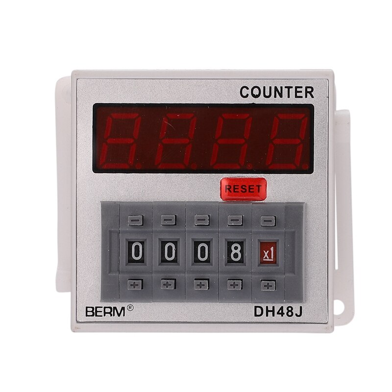 DH48J-A AC220V 50/60Hz Digital Counter Relay Display Counting Relay 1-999900 11-Pin