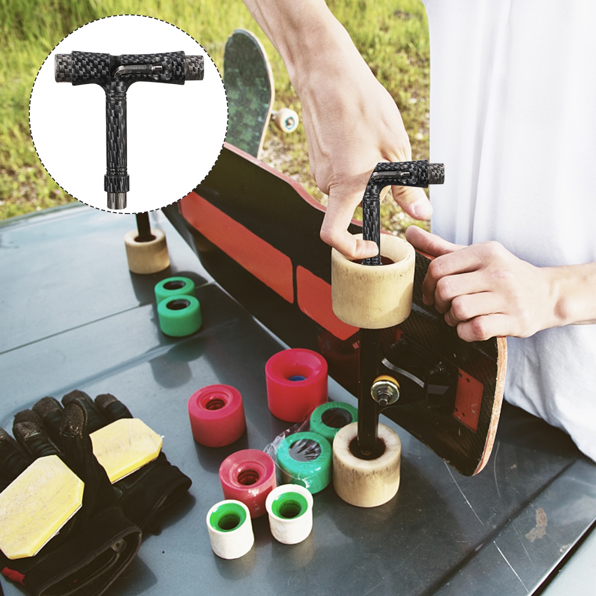 All-in-One Skate Tools Multi-Function Portable Skateboard T Tool Accessory