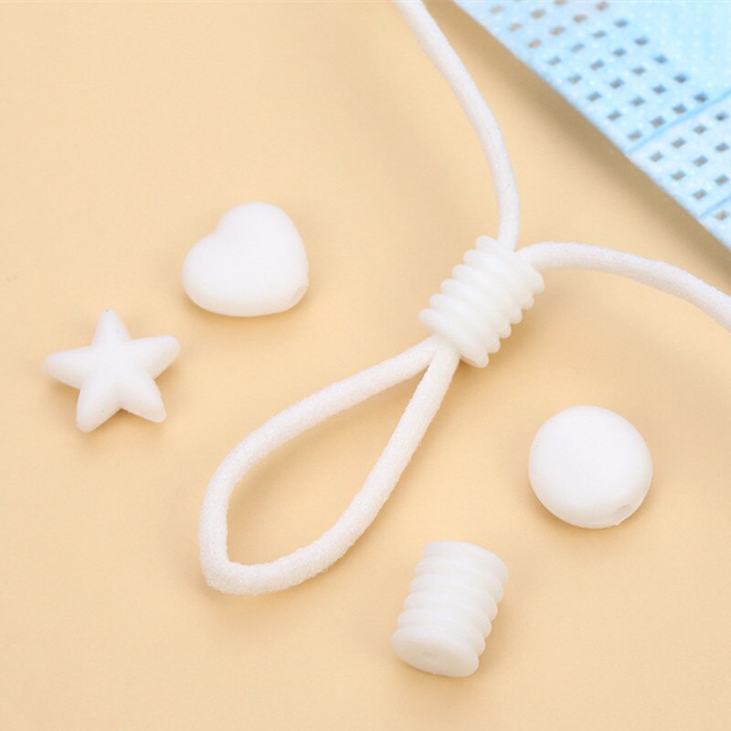 100 stücke Einstellbare maske Silikon Cord Schlösser Non Slip Stopper Bunte Elastische Band Lanyard Schnalle Kordelzug Schaltet Zubehör