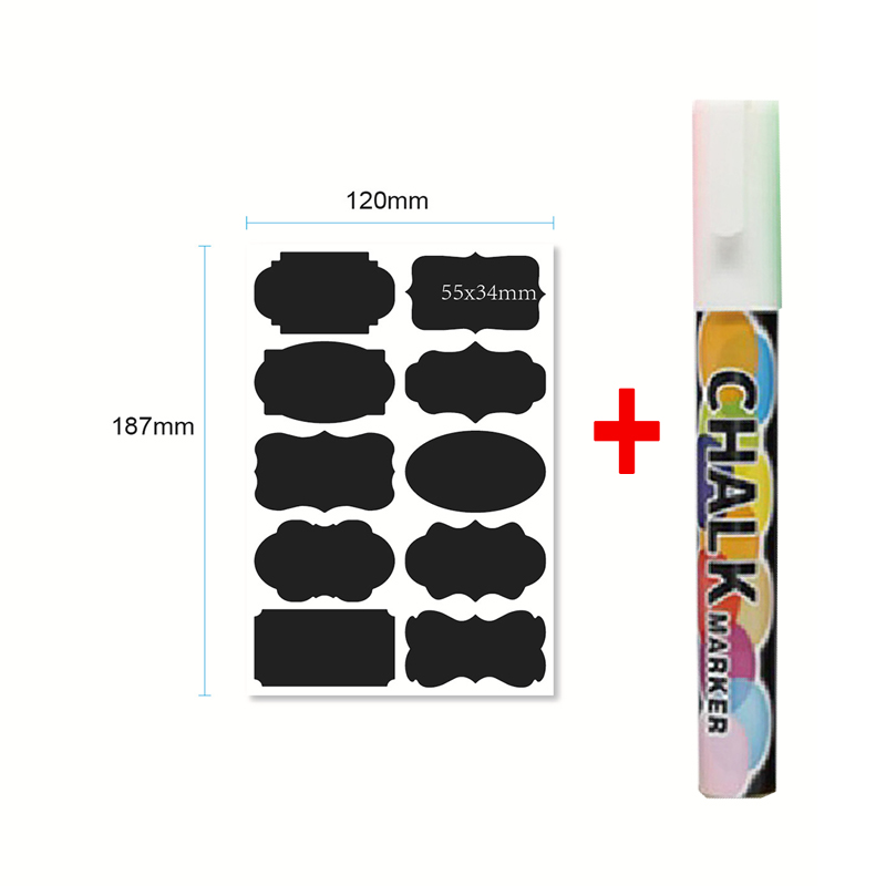 Chalkboard Labels Bulk Erasable Chalk Board Jar Labels Removable Waterproof Blackboard Sticker Label for Jars Glass Bottle Kids: 120x187MM 10pcs