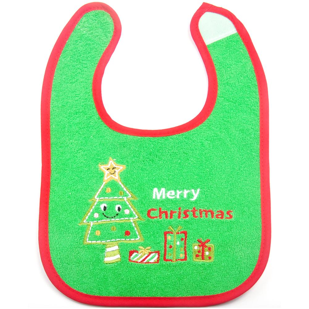 Christmas Baby Bib Pinny Fashionable Embroidered Pattern Saliva Towel Baby Baby Waterproof Bib