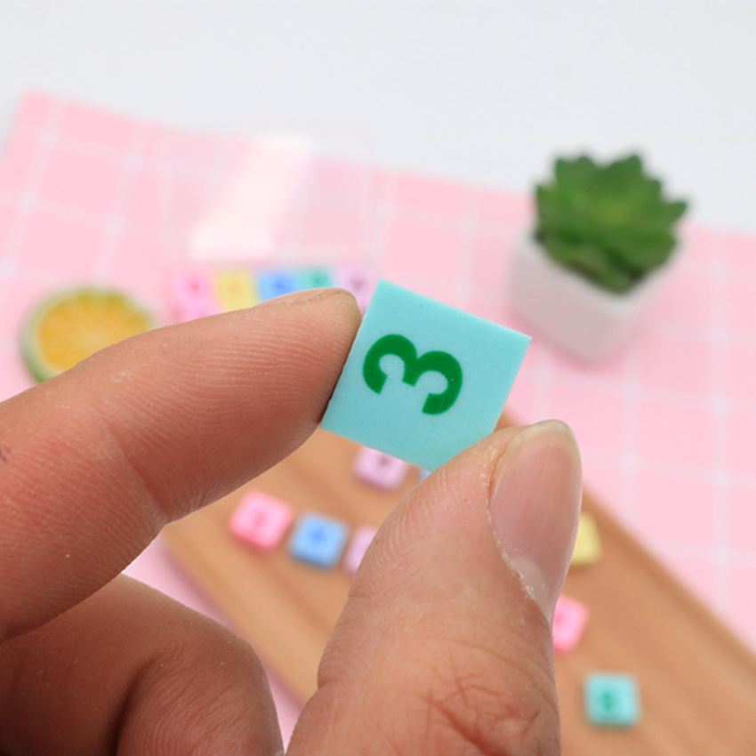 15pcs/lot Cute Little Rubber Stationery Learning For Kid Colorful Rubber School Stationery
