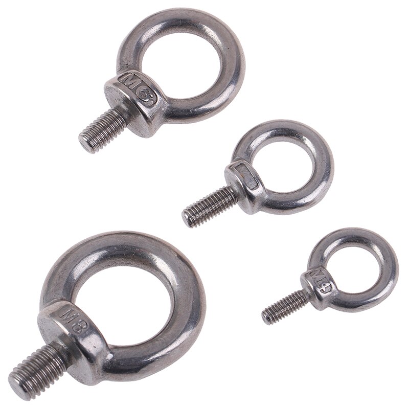 1pcs M4 M5 M6 M8 Eye Bolt Stainless Steel Marine Lifting Eye Bolt Ring Screw Loop Hole for Cable Rope Lifting