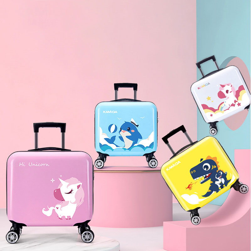 Child Boarding Trolley 16 inch Cartoon Suitcase Large Capacity Luggage Universal Wheel Student Suitcase Hanimom