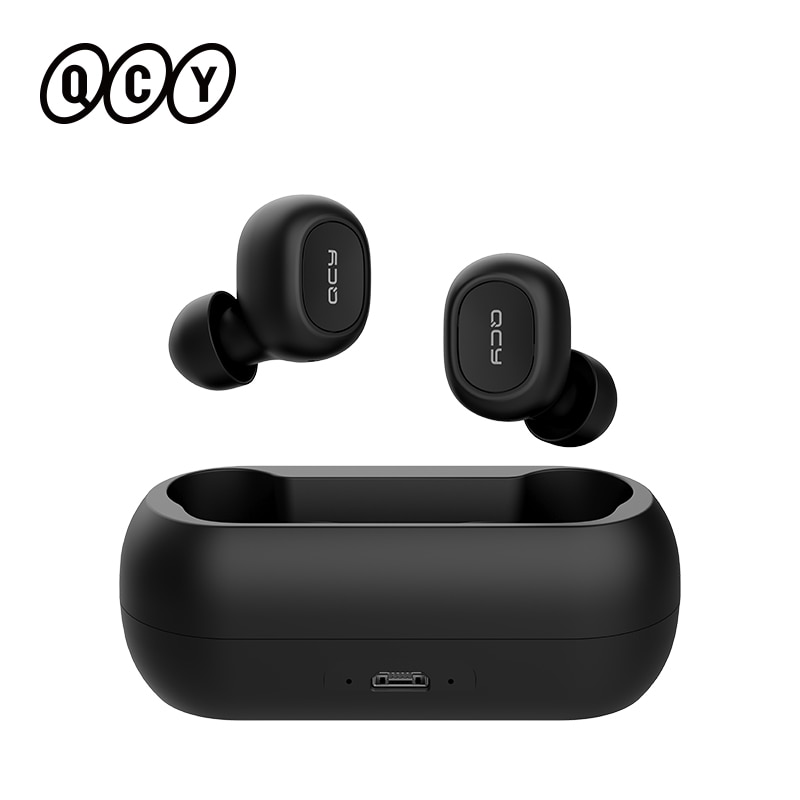 QCY T1C Bluetooth V5.0 Wireless Headphones Bluetooth Earphones 3D Stereo Sound Earbuds with Dual Microphone and Charging box