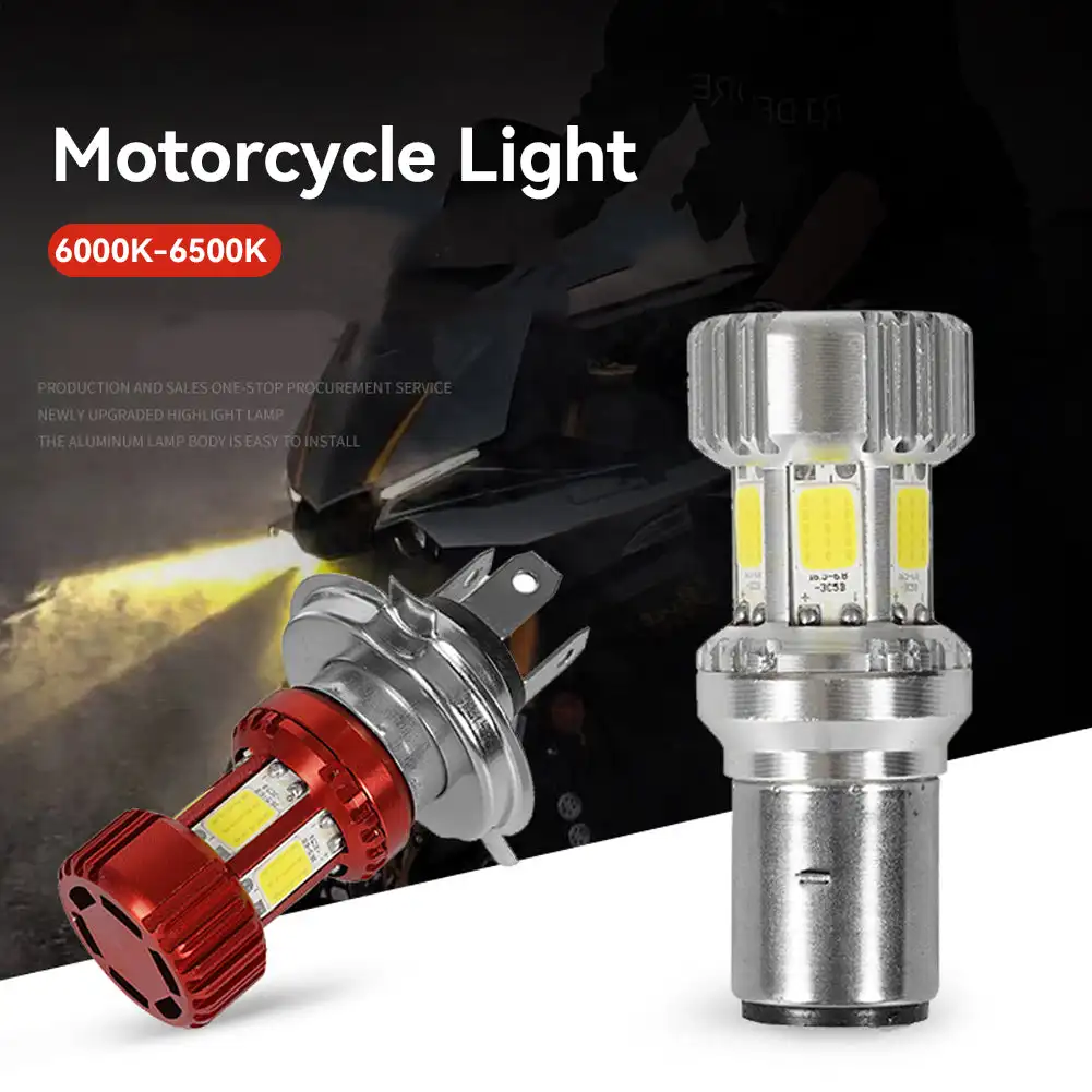 Motorrad H4 BA20D LED Scheinwerfer Birne Motorrad Licht Super Helle Lampe Lampen Rolle Motorrad DRL Lichter Aluminium Legierung