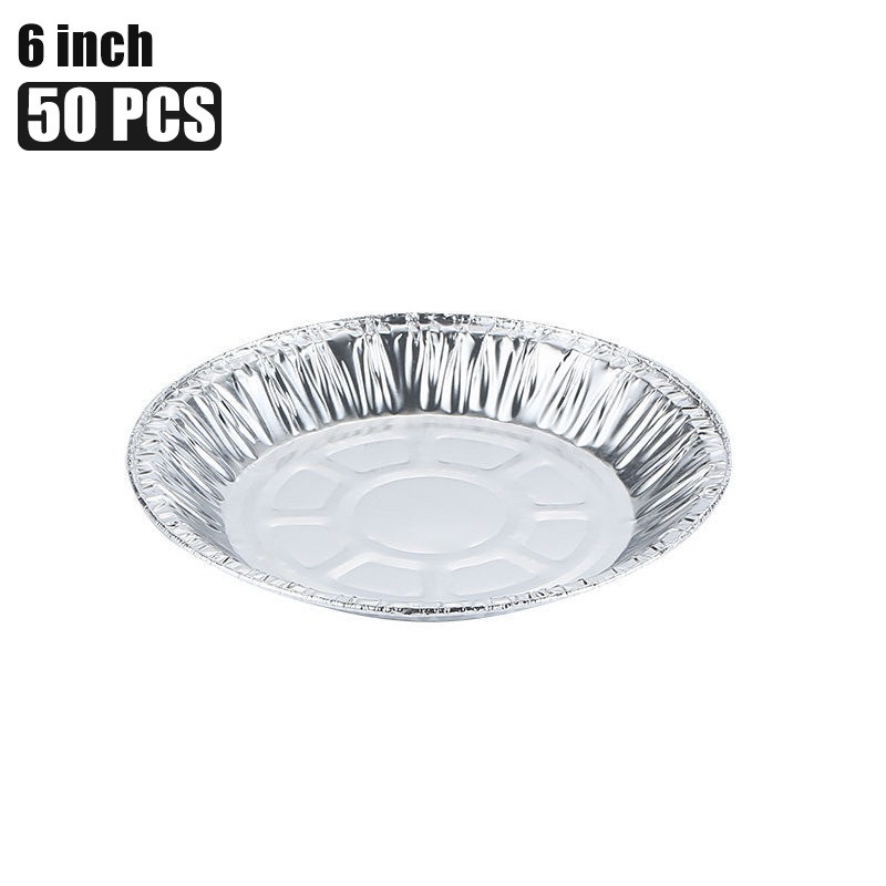 50 stk olietæt aluminiumsfolie blikboks airfryer engangspapir liner non-stick dampkurv køkkenværktøj grill dryp pande bakke: 6 tommer a