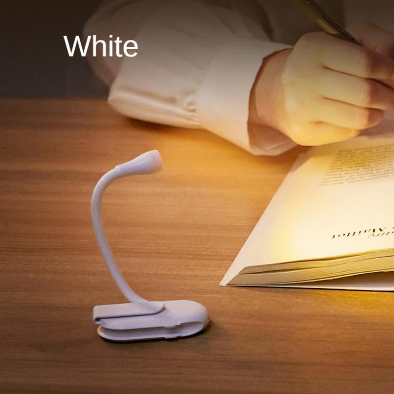 Book Light Mini LED Reading Light 3-Level Rechargeable Warm Cool White Flexible Easy Clip Lamp Read Night Reading: Blue