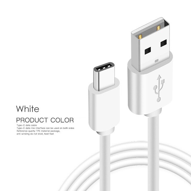 Usb Type C Kabel 3.0A Snelle Opladen Smartphone Android Data Sync Charger Transfer Nylon Koord Voor Samsung Galaxy S8 S9 plus: WHITE / 1m