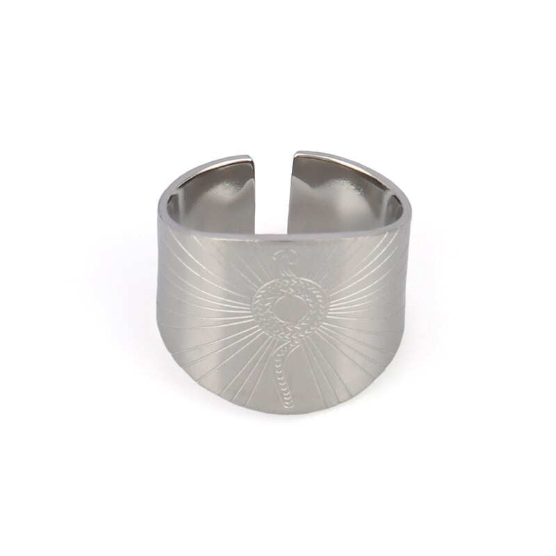 Egyptian ring Stainless Steel Rings For Men Women Punk Open Ring Finger Men Ring Jewelry Accessories: 4153
