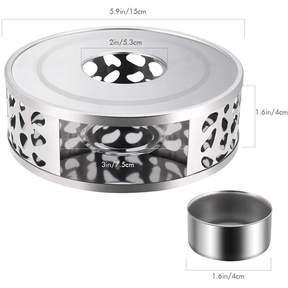 Calentador de velas de acero inoxidable, soporte portátil para té, soporte para luz de té, trivetes, calentador de café, Base de calefacción, soporte para tetera