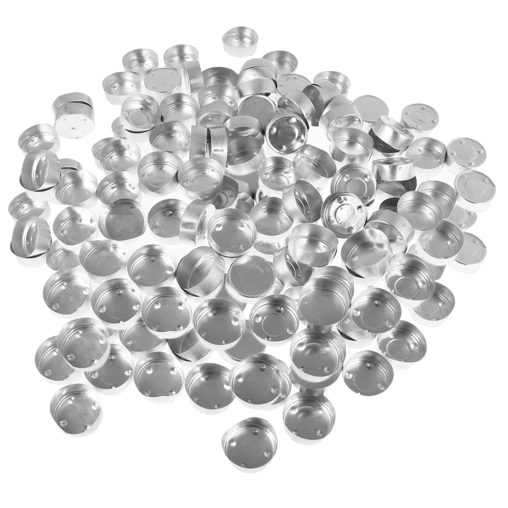 400 pakke runde telygte kopper i aluminium tomt stearinlys voksbeholdere stearinlys