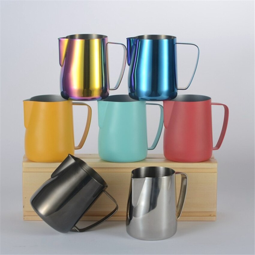 Roestvrij Staal Koffie Melk Opschuimen Jug Pitcher 350Ml/600Ml Multicolor Espresso Koffie Pitcher Barista Koffie Tool Caffeeware