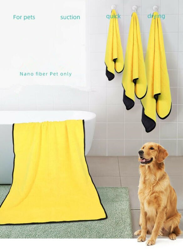 Ultraabsorberende kæledyrs badehåndklæde overdimensioneret hurtigtørrende plejeklud til hundekat hurtigtørrende behagelig plejeklud sml