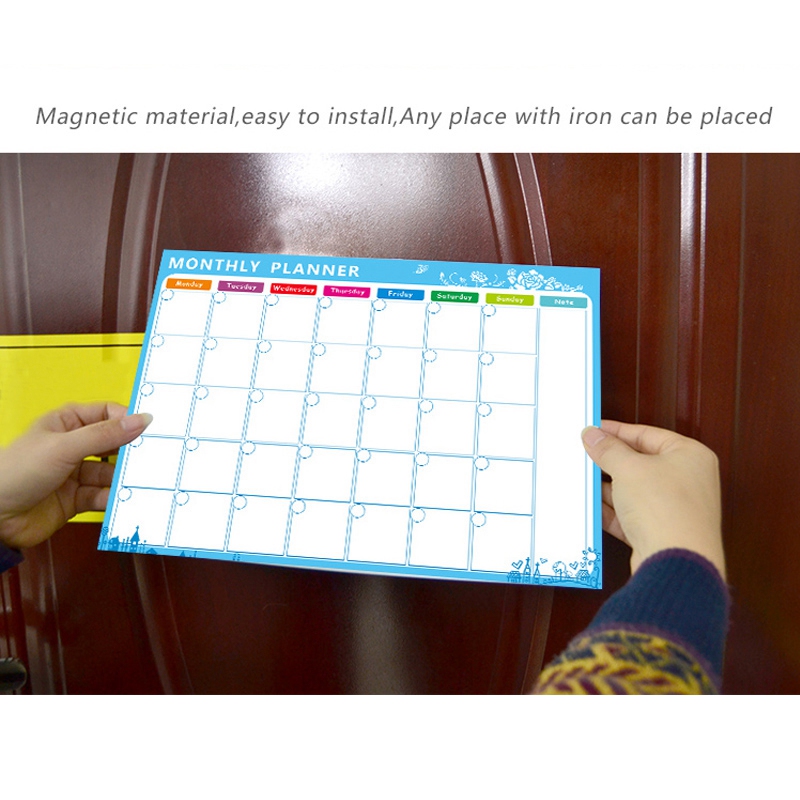 Magnetisk whiteboard tør slette tavle magneter køleskab køleskab to-do liste månedlig daglig planlægger
