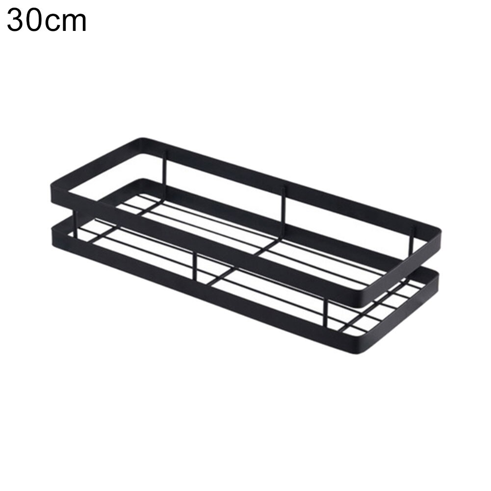 Kitchen Spice Bottle Jar Rack display 12 jar ingredients tableware cooking utensil Iron Wall Mount Metal Organizer storage Shelf: Black 30cm